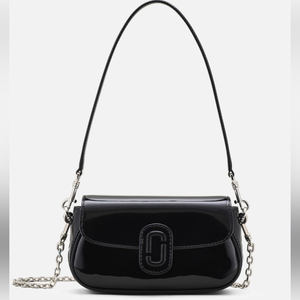 NWT Marc Jacobs “The Patent Leather Clover” Shoulder Bag Black